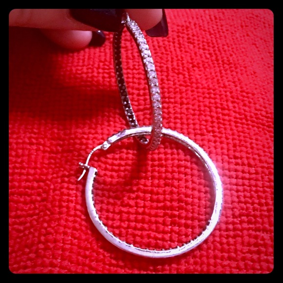 Diamond hoop earrings - Picture 1 of 4